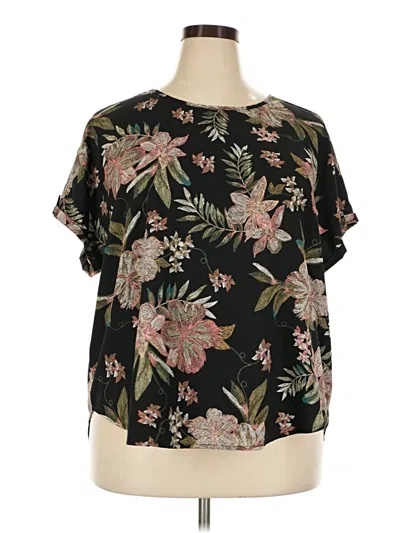 Pre-owned Maurices Short Sleeve Blouse In Black