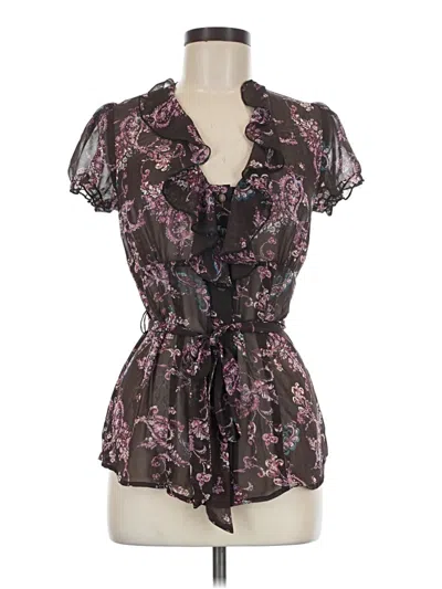 Pre-owned Maurices Short Sleeve Blouse In Black