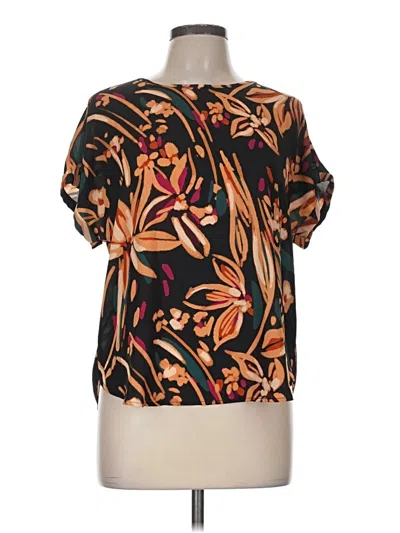 Pre-owned Maurices Short Sleeve Blouse In Black
