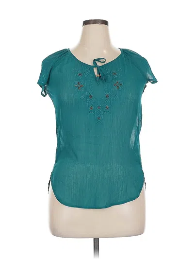 Pre-owned Maurices Short Sleeve Blouse In Blue