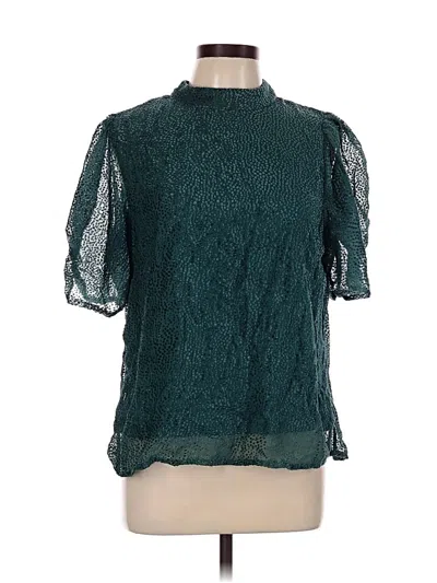 Pre-owned Maurices Short Sleeve Blouse In Blue