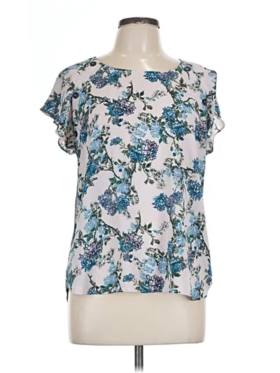 Pre-owned Maurices Short Sleeve Blouse In Blue