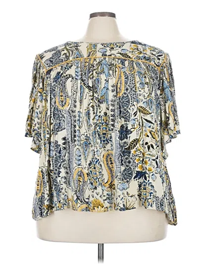 Pre-owned Maurices Short Sleeve Blouse In Blue