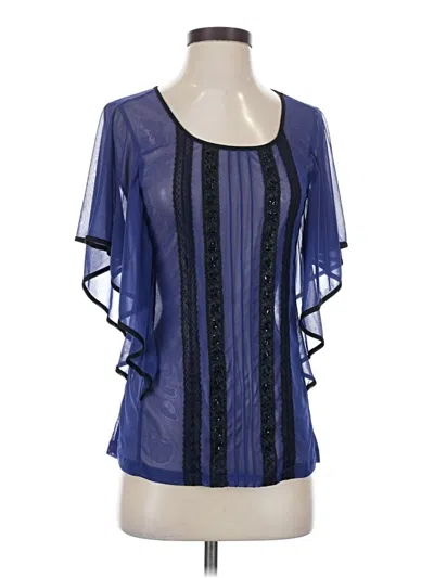 Pre-owned Maurices Short Sleeve Blouse In Blue