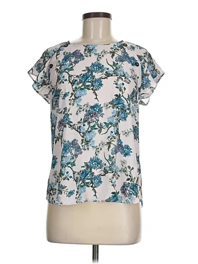 Pre-owned Maurices Short Sleeve Blouse In Blue