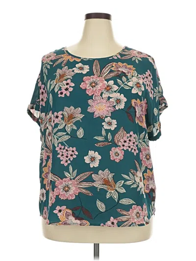 Pre-owned Maurices Short Sleeve Blouse In Blue