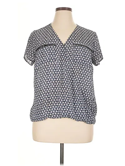 Pre-owned Maurices Short Sleeve Blouse In Blue