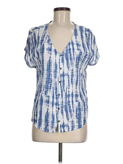 Pre-owned Maurices Short Sleeve Blouse In Blue