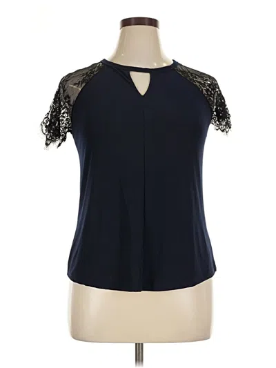 Pre-owned Maurices Short Sleeve Blouse In Blue