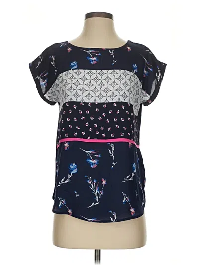 Pre-owned Maurices Short Sleeve Blouse In Blue