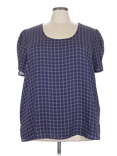 Pre-owned Maurices Short Sleeve Blouse In Blue