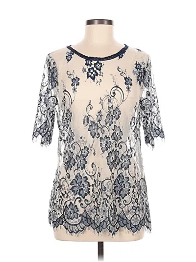 Pre-owned Maurices Short Sleeve Blouse In Blue