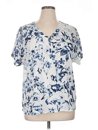Pre-owned Maurices Short Sleeve Blouse In Blue