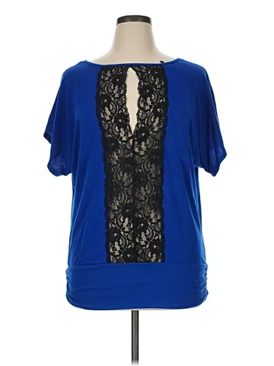 Pre-owned Maurices Short Sleeve Blouse In Blue