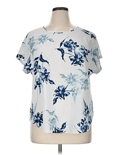 Pre-owned Maurices Short Sleeve Blouse In Blue