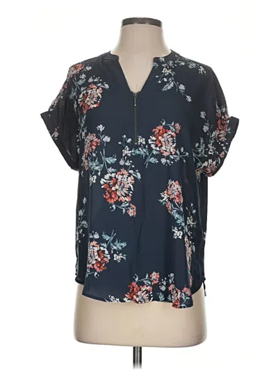 Pre-owned Maurices Short Sleeve Blouse In Blue