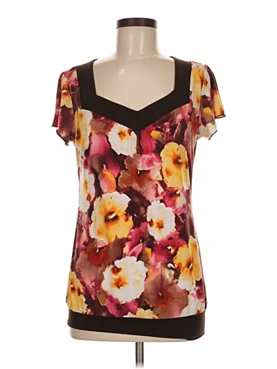 Pre-owned Maurices Short Sleeve Blouse In Brown