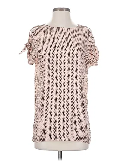 Pre-owned Maurices Short Sleeve Blouse In Brown