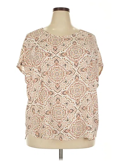 Pre-owned Maurices Short Sleeve Blouse In Brown
