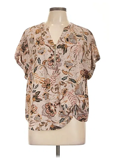 Pre-owned Maurices Short Sleeve Blouse In Brown