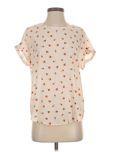 Pre-owned Maurices Short Sleeve Blouse In Brown