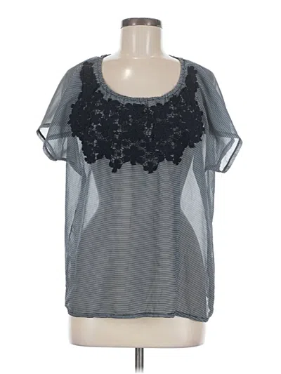 Pre-owned Maurices Short Sleeve Blouse In Gray