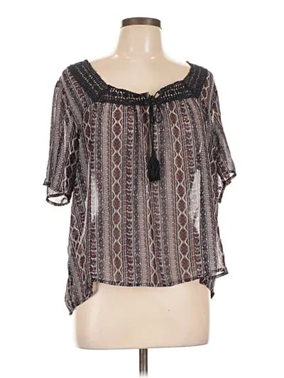 Pre-owned Maurices Short Sleeve Blouse In Gray