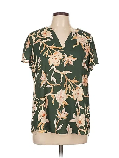Pre-owned Maurices Short Sleeve Blouse In Green