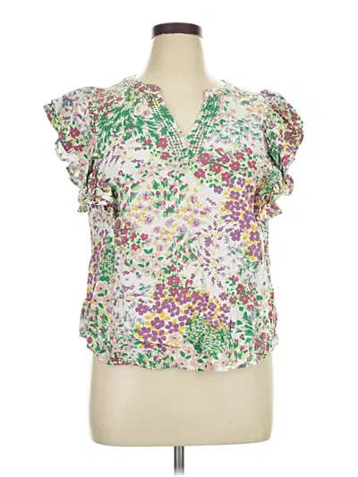 Pre-owned Maurices Short Sleeve Blouse In Green