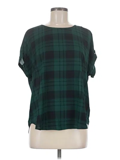 Pre-owned Maurices Short Sleeve Blouse In Green