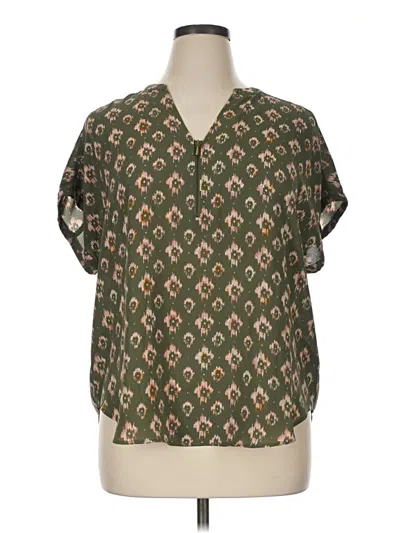 Pre-owned Maurices Short Sleeve Blouse In Green
