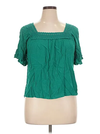 Pre-owned Maurices Short Sleeve Blouse In Green
