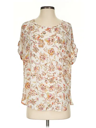 Pre-owned Maurices Short Sleeve Blouse In Ivory