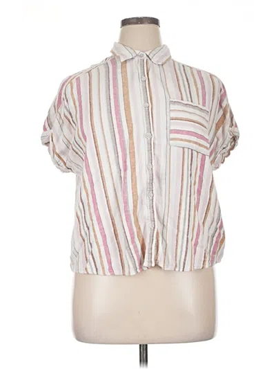 Pre-owned Maurices Short Sleeve Blouse In Ivory
