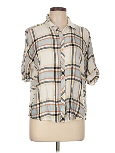 Pre-owned Maurices Short Sleeve Blouse In Ivory