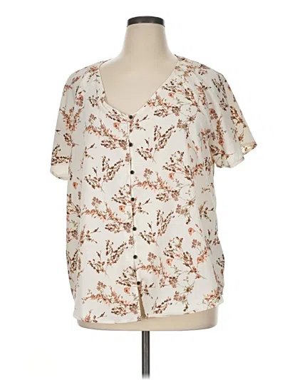 Maurices Short Sleeve Blouse In Ivory