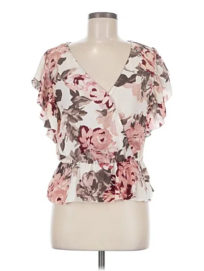 Pre-owned Maurices Short Sleeve Blouse In Ivory