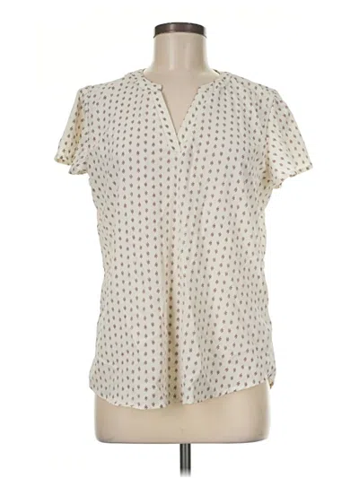 Pre-owned Maurices Short Sleeve Blouse In Ivory