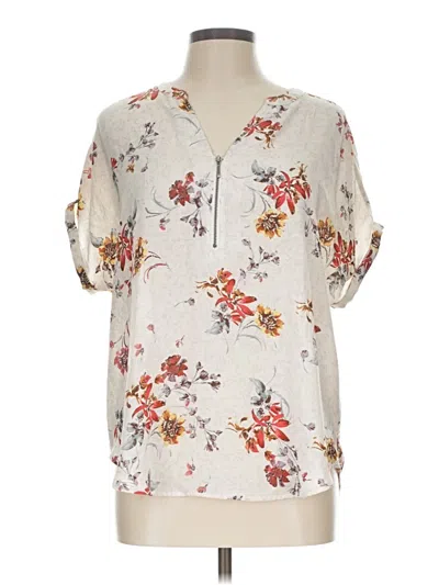 Pre-owned Maurices Short Sleeve Blouse In Ivory