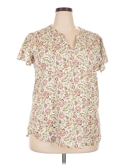 Pre-owned Maurices Short Sleeve Blouse In Ivory