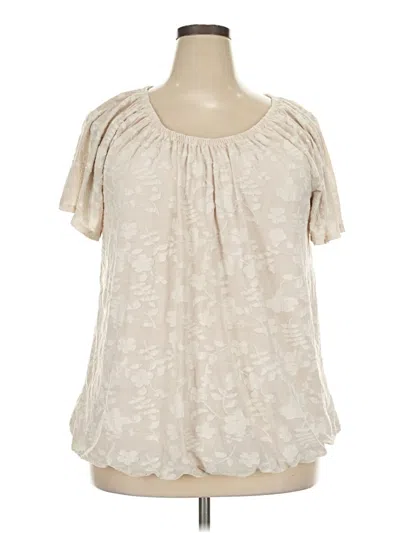 Pre-owned Maurices Short Sleeve Blouse In Ivory