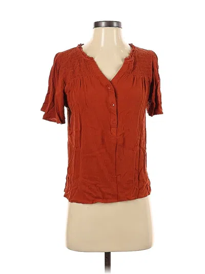 Pre-owned Maurices Short Sleeve Blouse In Orange