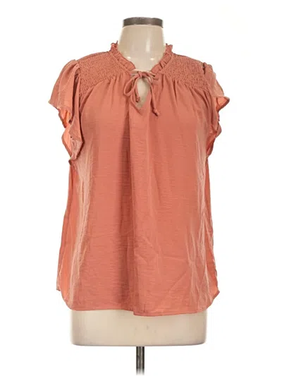 Pre-owned Maurices Short Sleeve Blouse In Orange