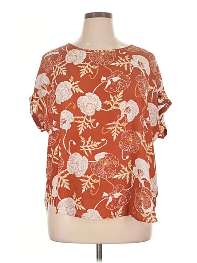 Pre-owned Maurices Short Sleeve Blouse In Orange