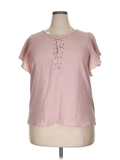 Pre-owned Maurices Short Sleeve Blouse In Pink