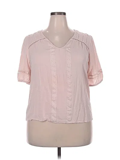 Pre-owned Maurices Short Sleeve Blouse In Pink