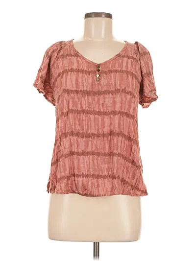 Pre-owned Maurices Short Sleeve Blouse In Pink
