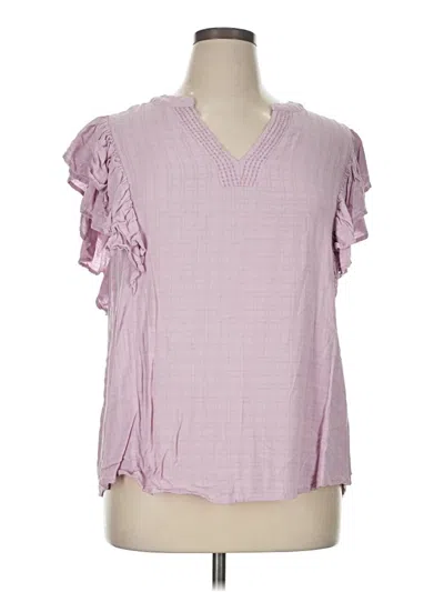 Pre-owned Maurices Short Sleeve Blouse In Pink
