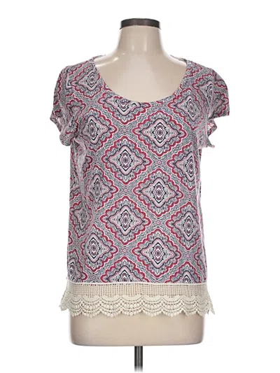 Pre-owned Maurices Short Sleeve Blouse In Pink