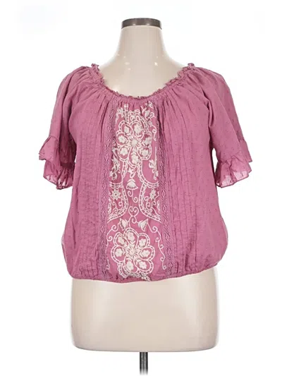 Pre-owned Maurices Short Sleeve Blouse In Pink